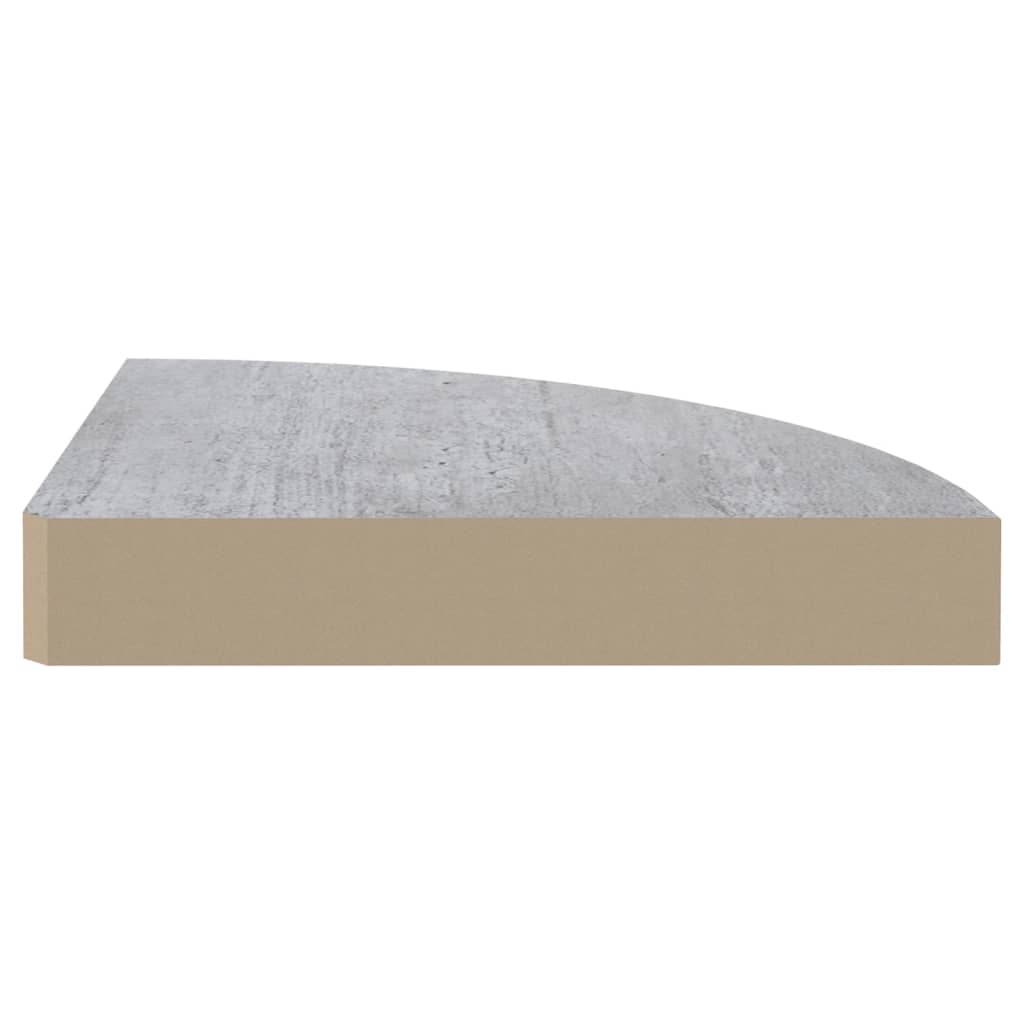 Eck-Schweberegale 4 Stk. Betongrau 35x35x3,8 cm MDF