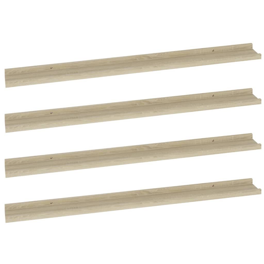Wandregale 4 Stk. Sonoma-Eiche 100x9x3 cm