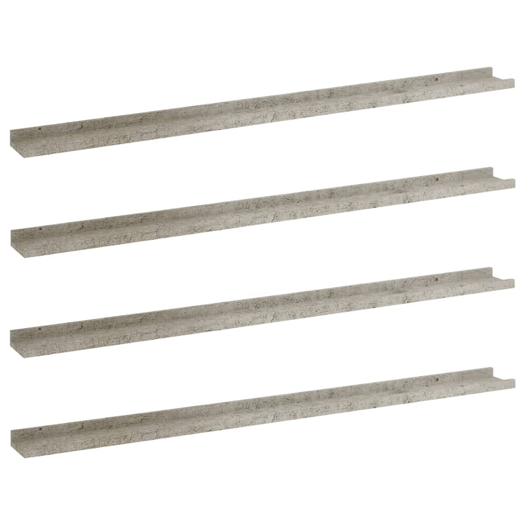 Wandregale 4 Stk. Betongrau 115x9x3 cm