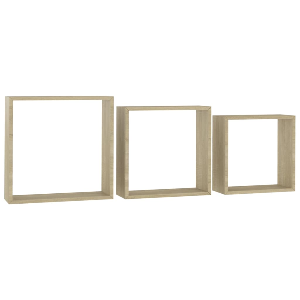 Würfelregale 3 Stk. Sonoma-Eiche