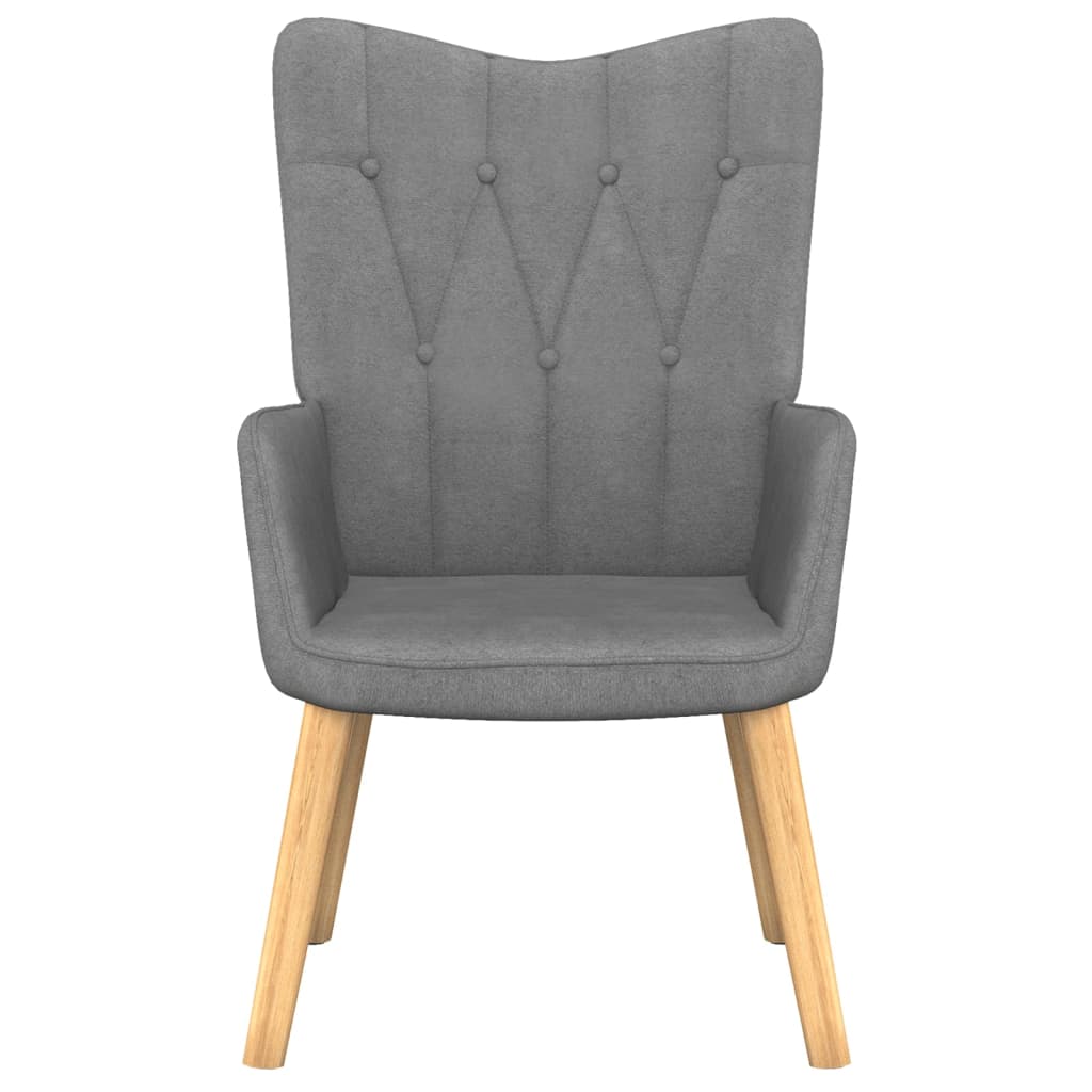 Relaxsessel mit Hocker Dunkelgrau Stoff