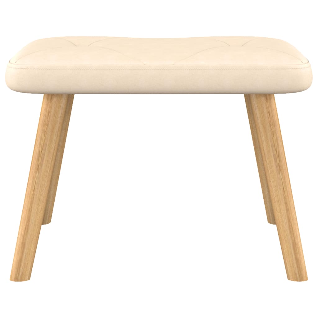 Relaxsessel mit Hocker Creme Stoff