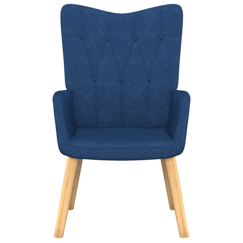 Relaxsessel mit Hocker Blau Stoff