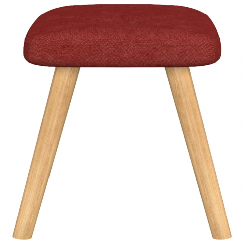 Relaxsessel mit Hocker Weinrot Stoff