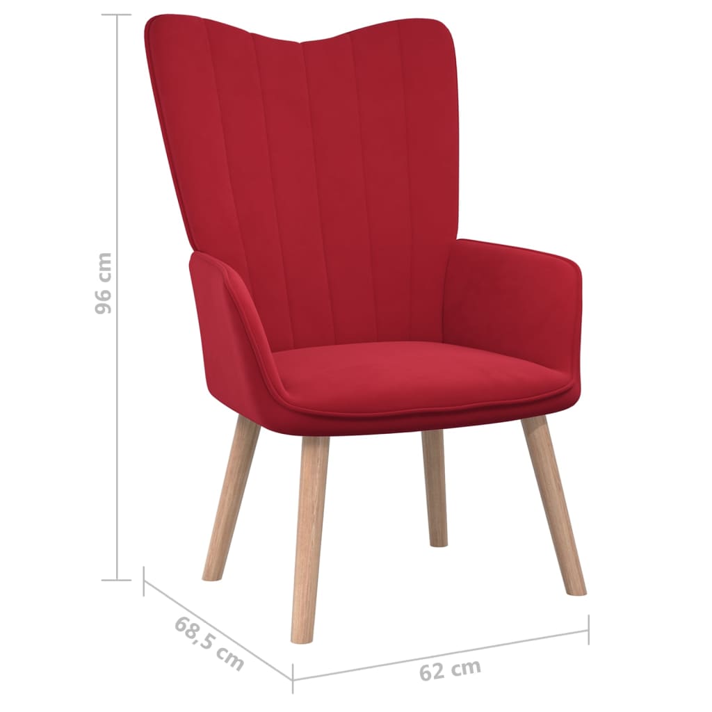 Relaxsessel Weinrot Samt