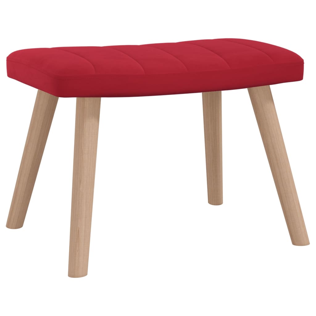 Relaxsessel mit Hocker Weinrot Samt