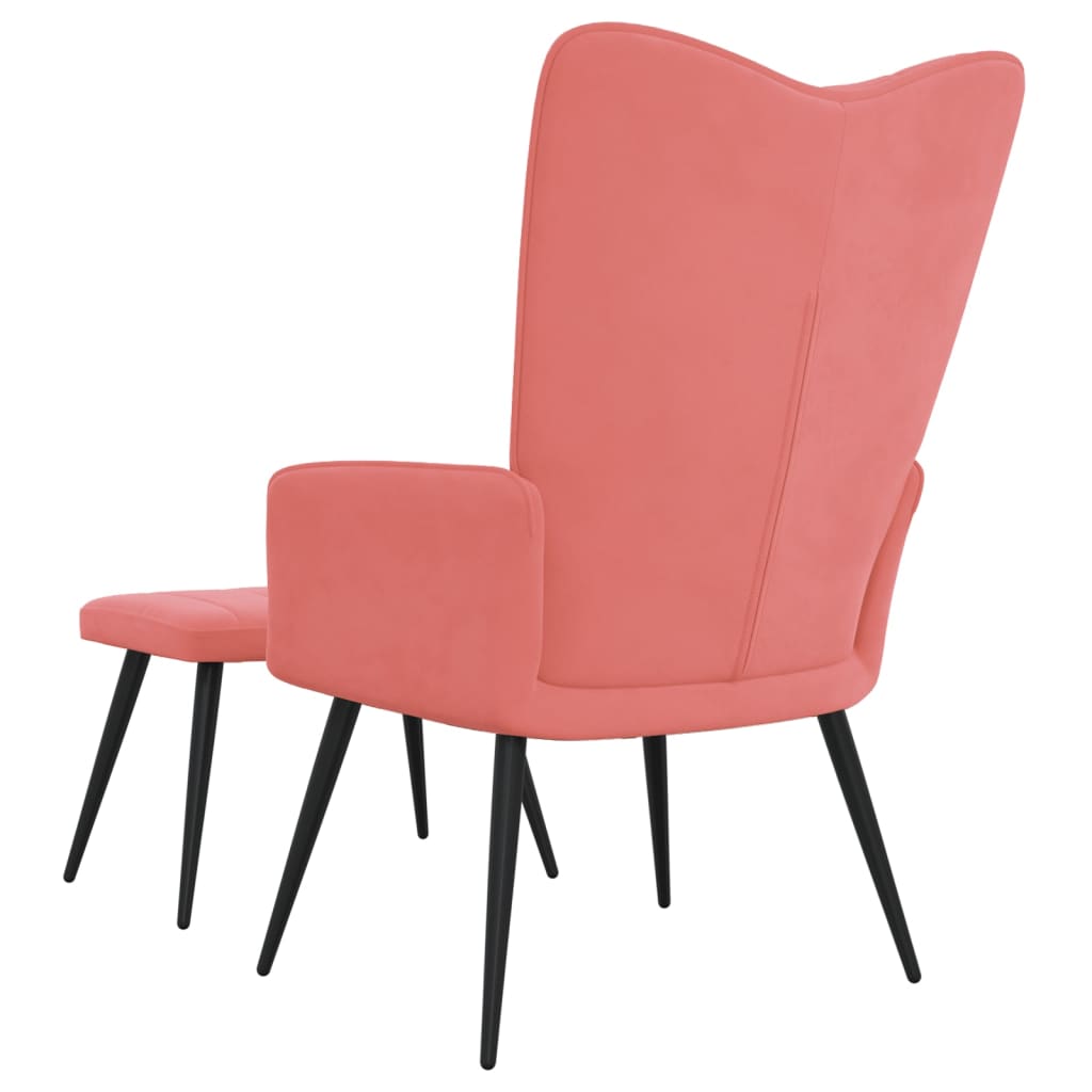 Relaxsessel mit Hocker Rosa Samt