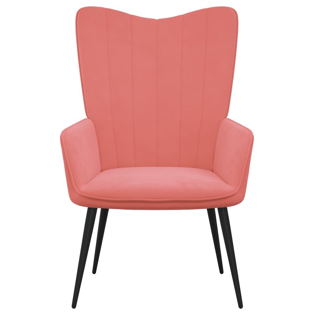 Relaxsessel mit Hocker Rosa Samt