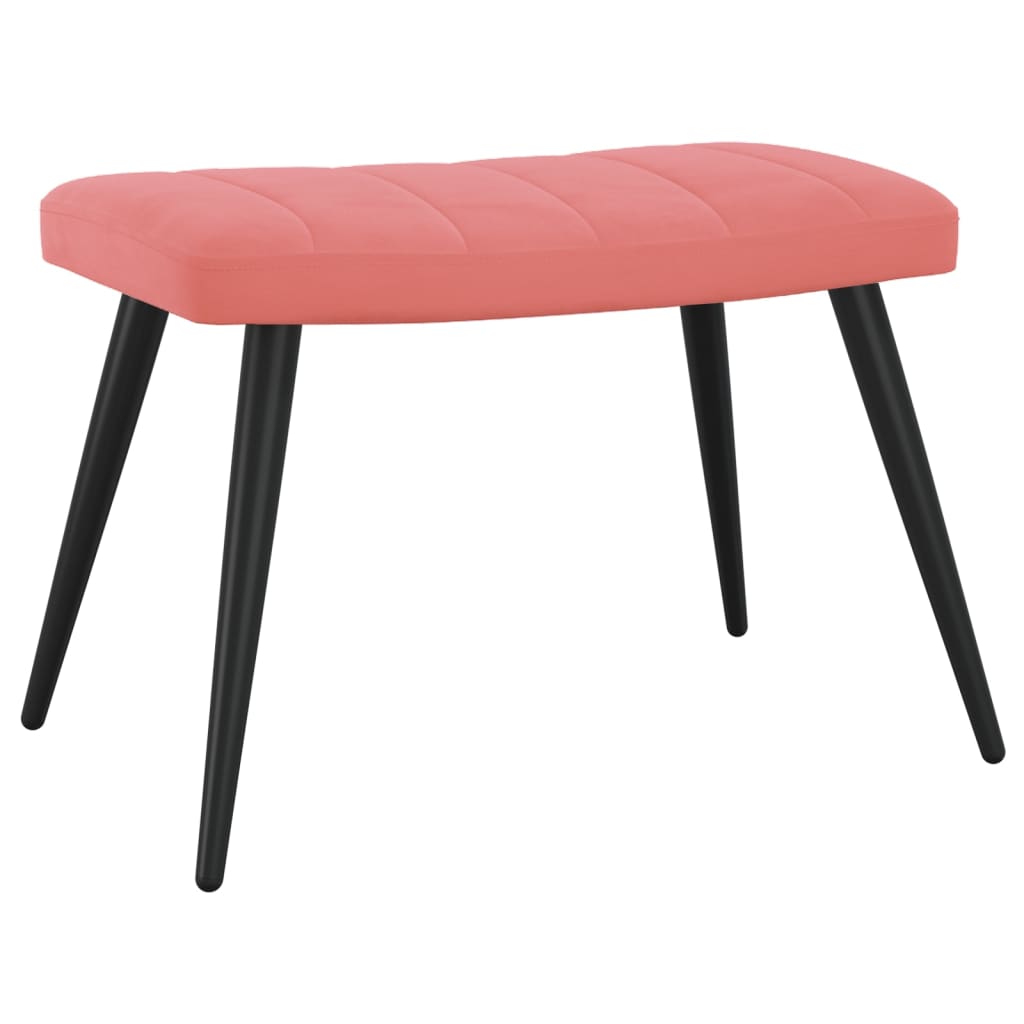 Relaxsessel mit Hocker Rosa Samt
