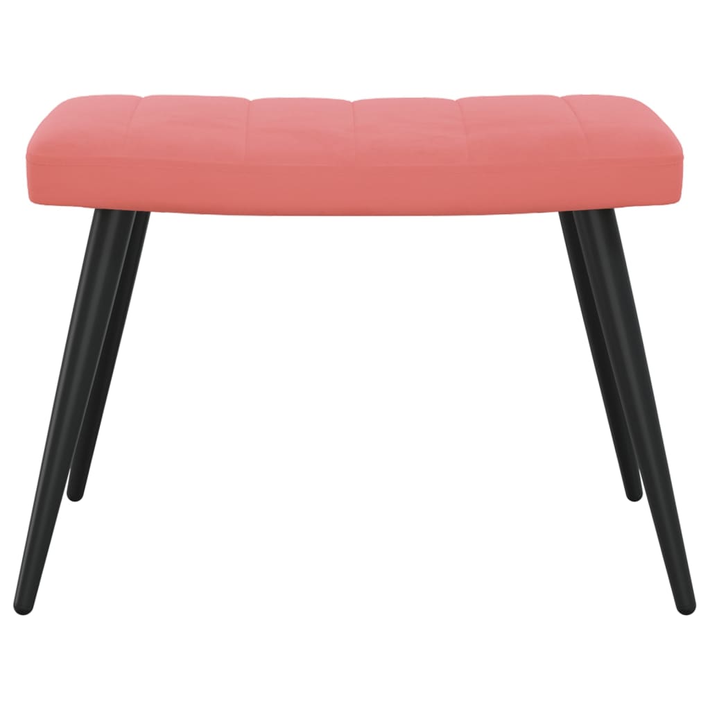 Relaxsessel mit Hocker Rosa Samt