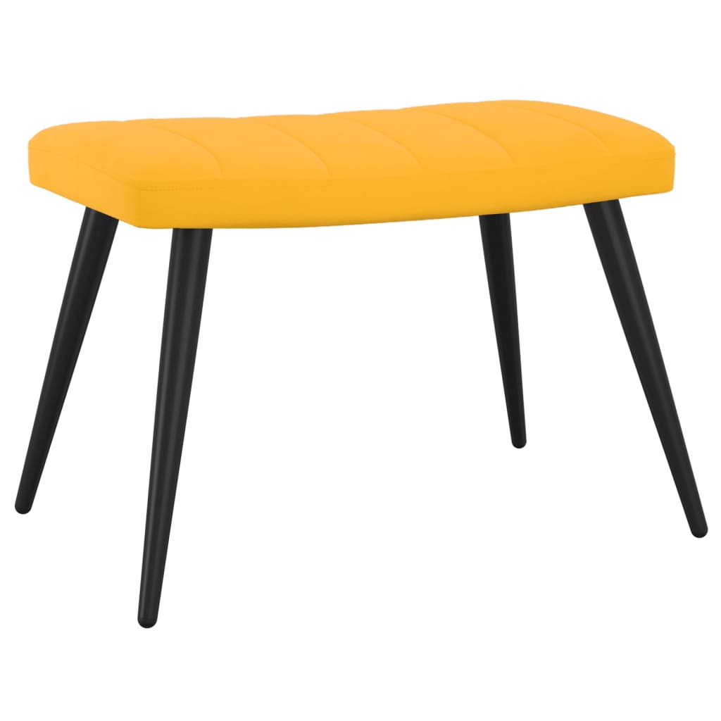 Relaxsessel mit Hocker Senfgelb Samt