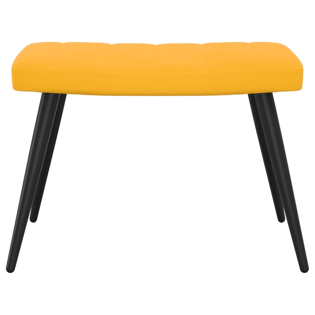 Relaxsessel mit Hocker Senfgelb Samt