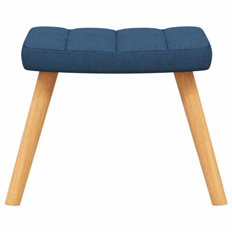 Relaxsessel mit Hocker Blau Stoff
