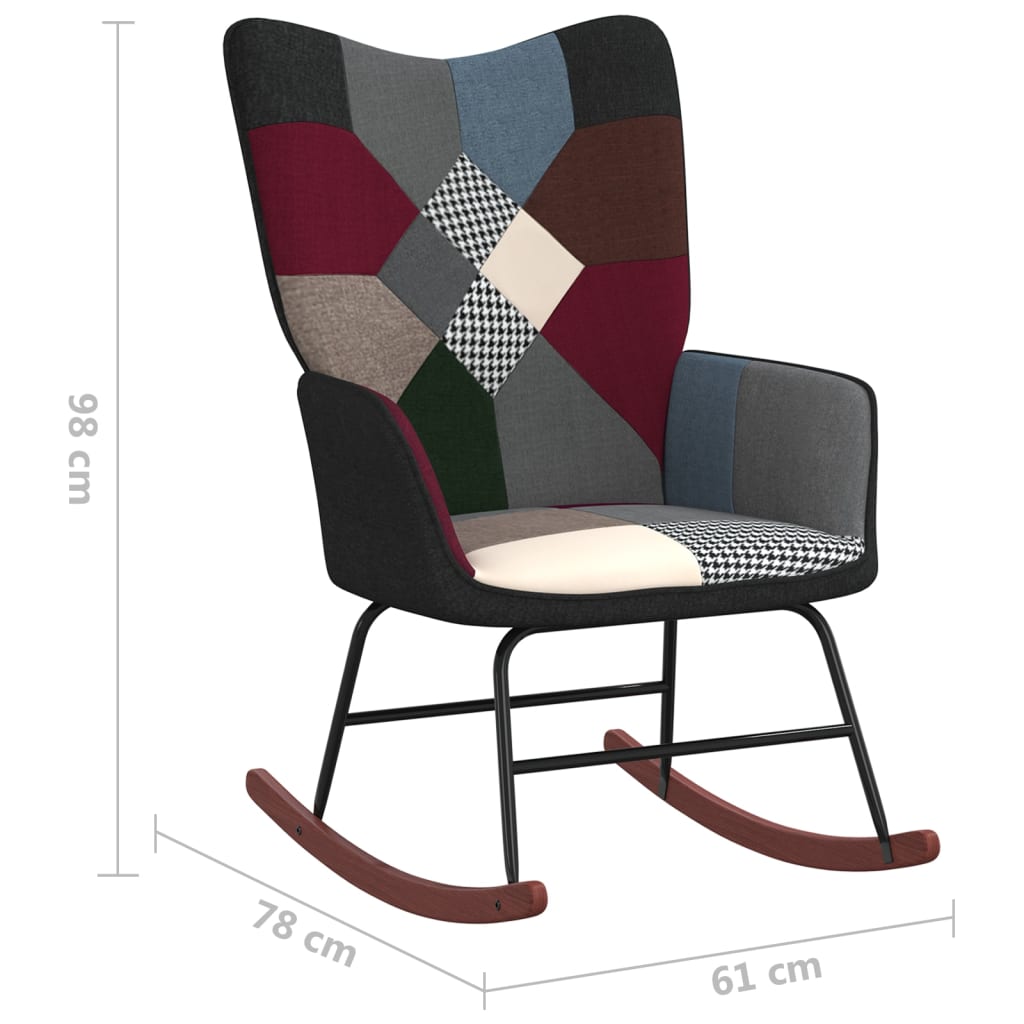 Schaukelsessel mit Hocker Patchwork Stoff