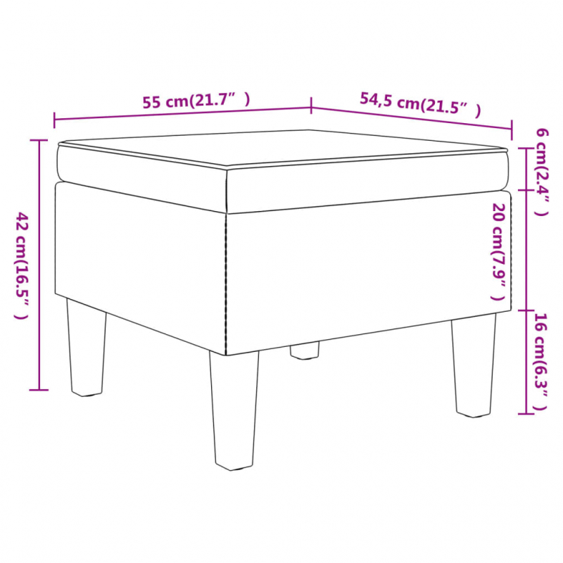 Hocker mit Holzbeinen Weinrot Stoff
