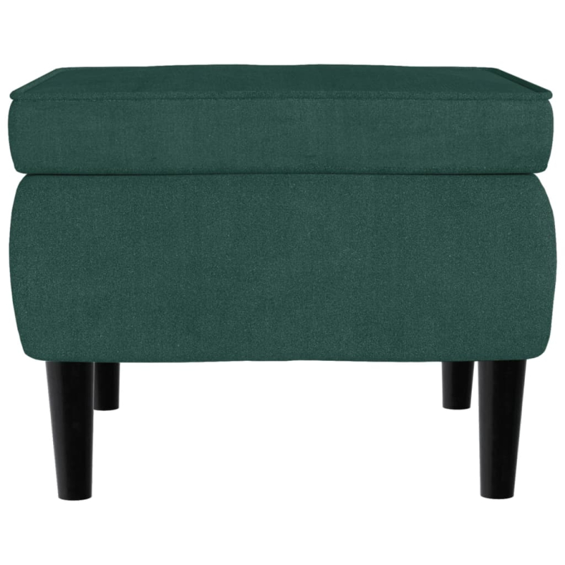 Hocker mit Holzbeinen Dunkelgrün Samt