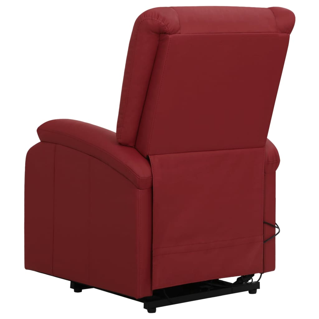 Massagesessel mit Aufstehhilfe Weinrot Kunstleder
