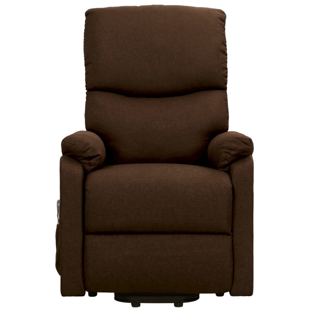 Massagesessel mit Aufstehhilfe Dunkelbraun Stoff