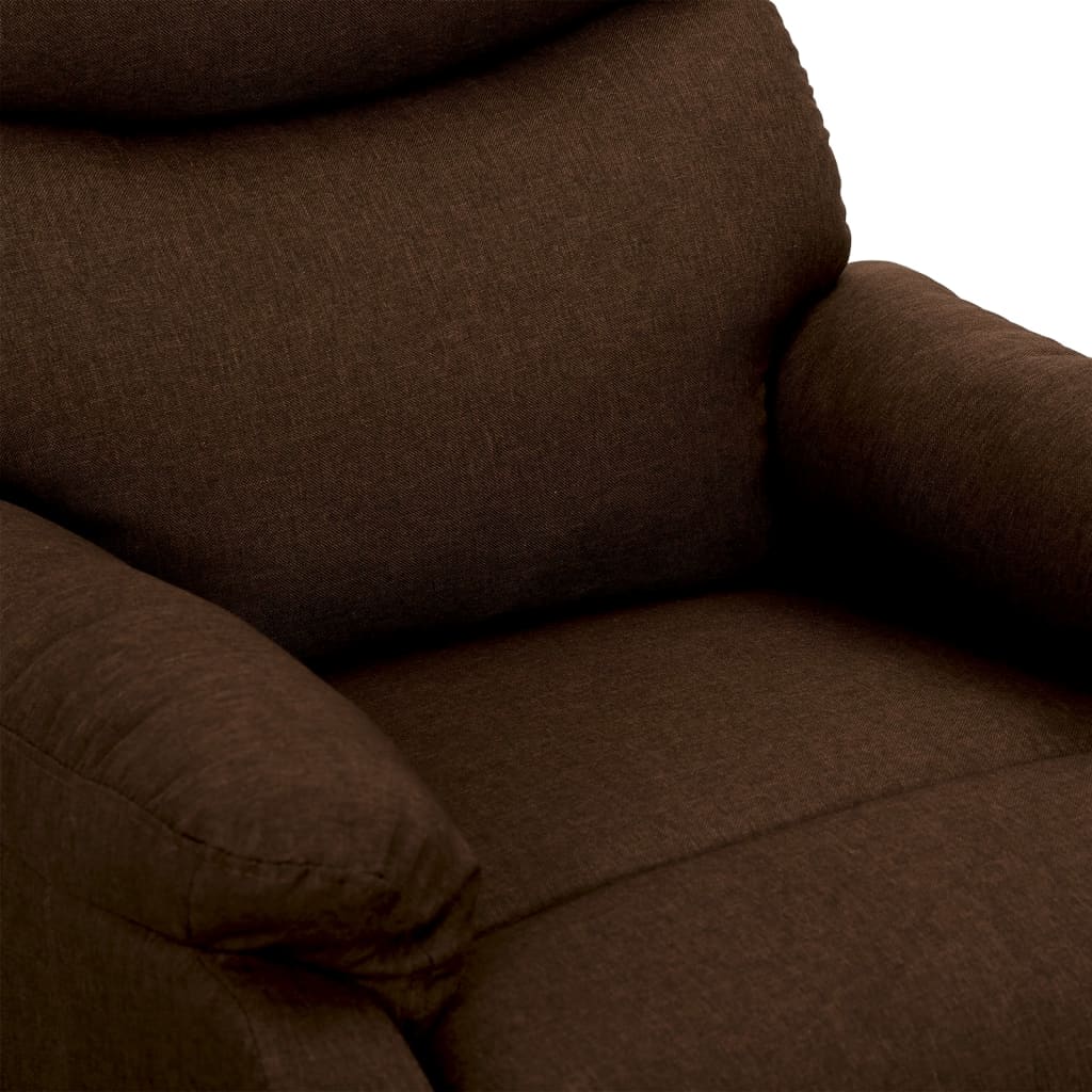 Massagesessel mit Aufstehhilfe Dunkelbraun Stoff