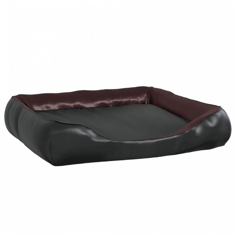 Hundebett Schwarz/Braun 80x68x23 cm Kunstleder