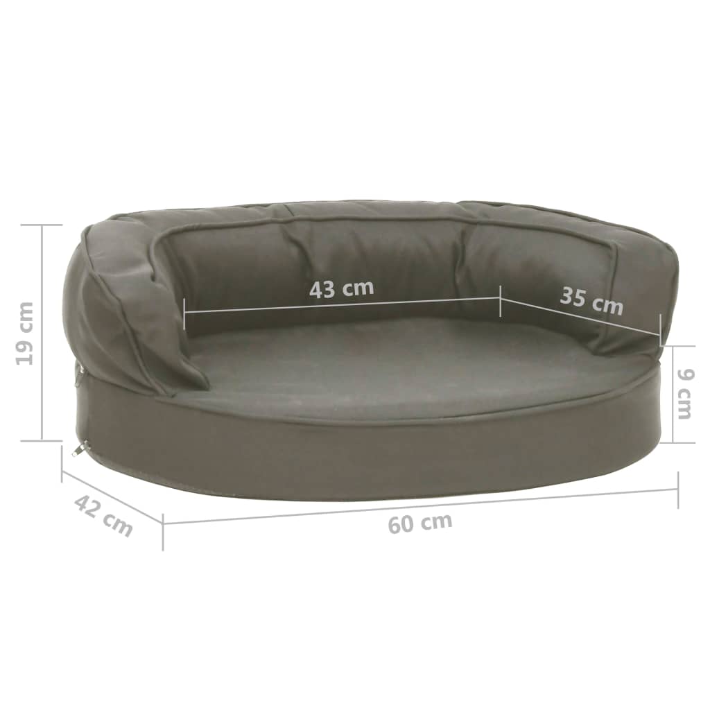 Hundematratze Ergonomisch 60x42 cm Leinenoptik Dunkelgrau