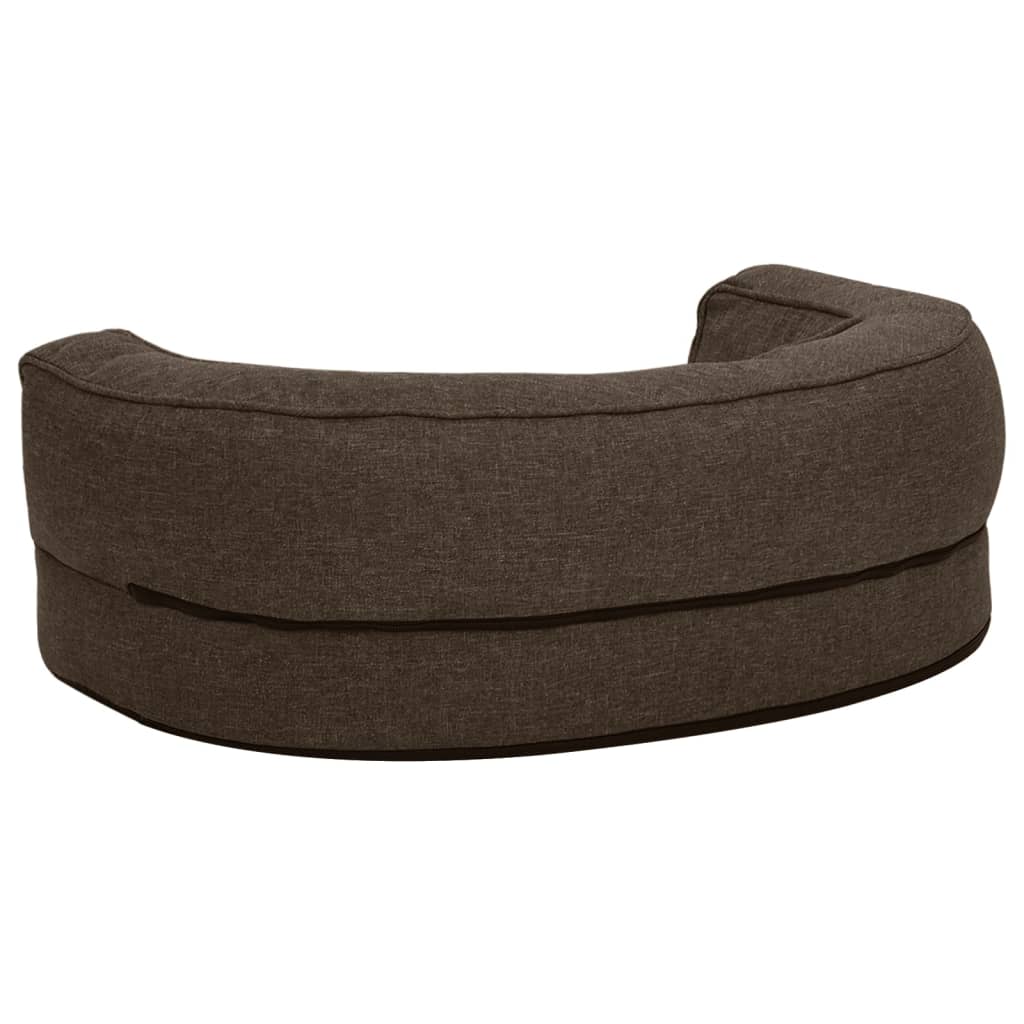 Hundematratze Ergonomisch 60x42cm Leinenoptik Fleece Braun