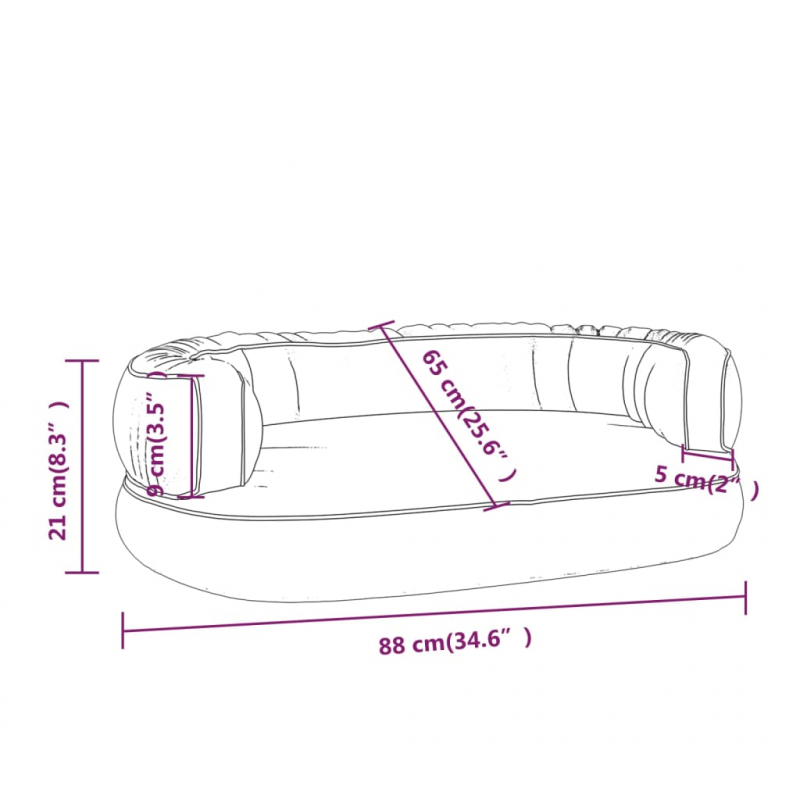 Hundebett Ergonomisch Schaumstoff Braun 88x65 cm Kunstleder