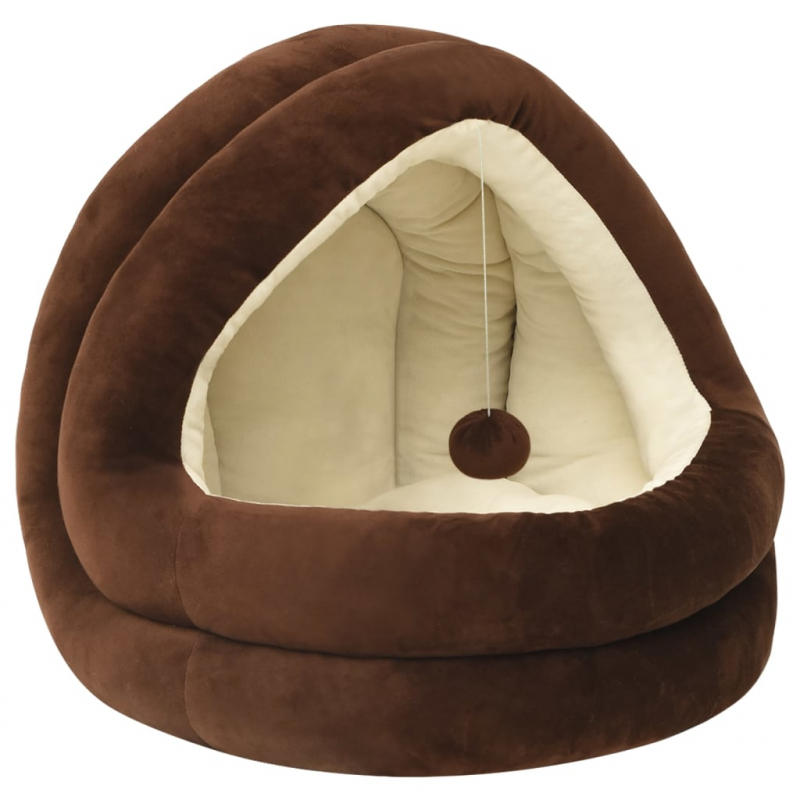 Katzenbett 40x40x35 cm Braun und Creme