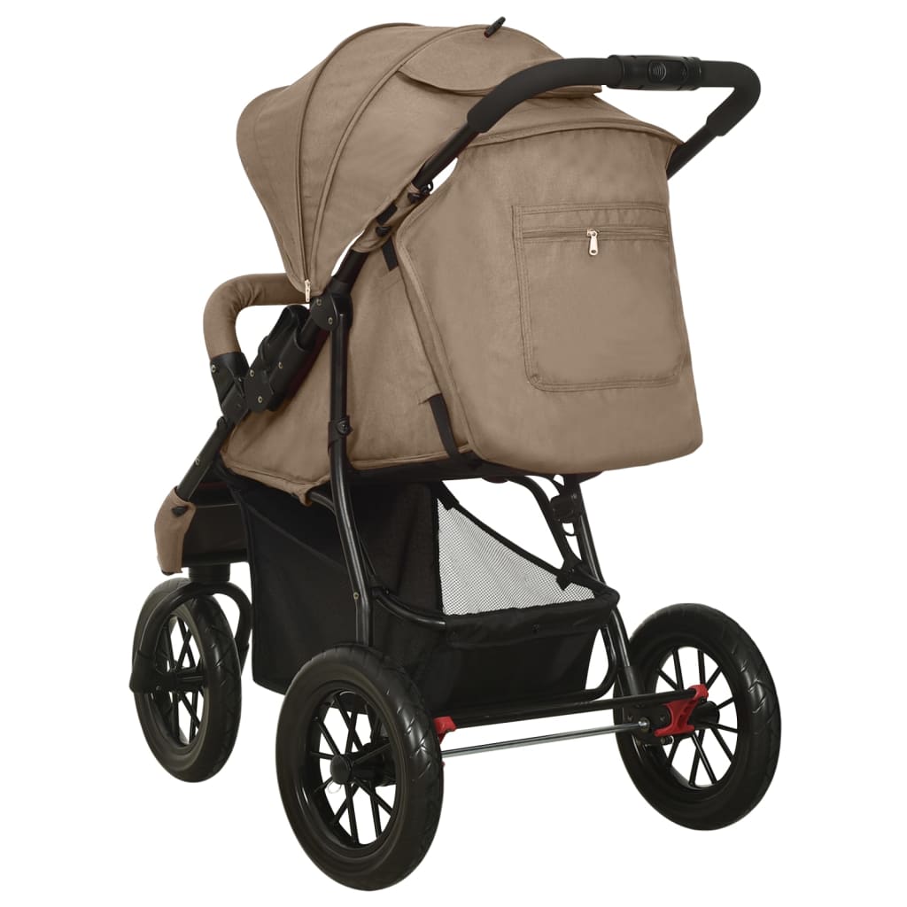 Kinderwagen Taupe Stahl