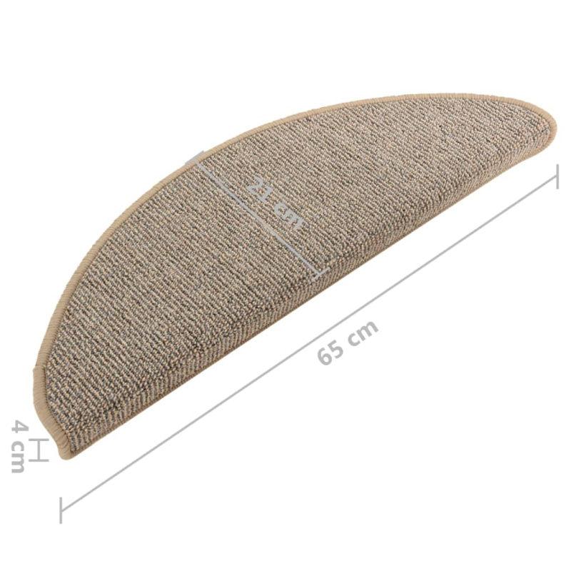 Treppenmatten 15 Stk. Grau und Braun 65x21x4 cm