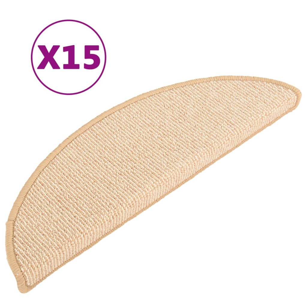 Treppenmatten 15 Stk. Creme 65x21x4 cm