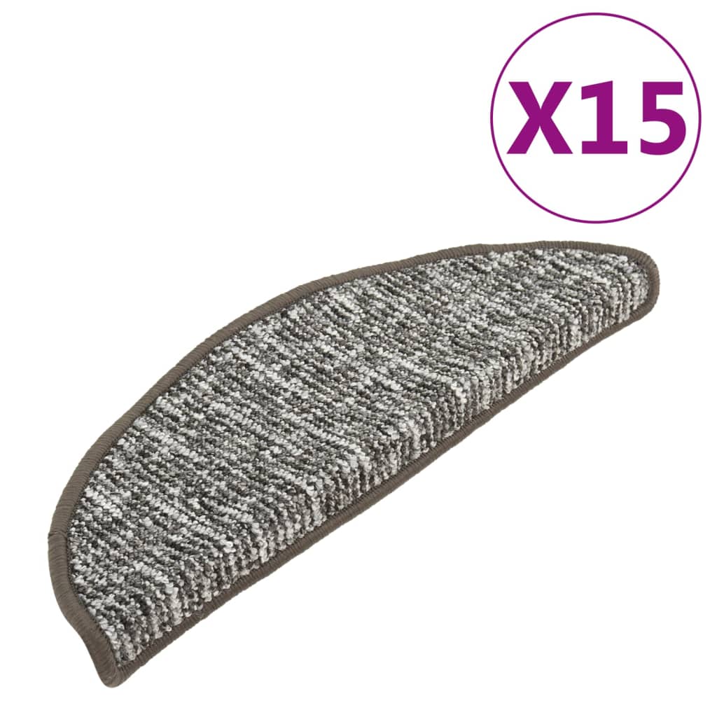 Treppenmatten 15 Stk. Anthrazit 65x21x4 cm