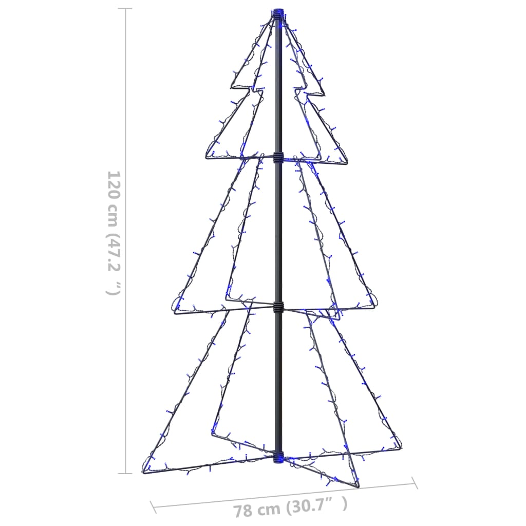 Weihnachtsbaum in Kegelform 160 LEDs Indoor & Outdoor 78x120 cm