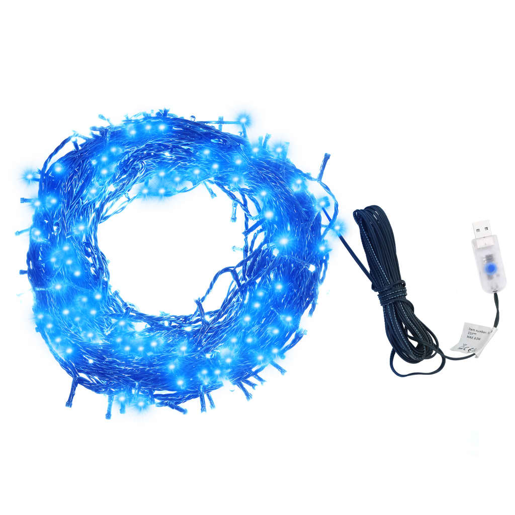 Lichterkette mit 400 LEDs Blau 40 m 8 Lichteffekte