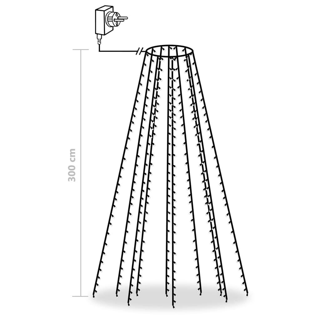 Weihnachtsbaum-Lichternetz mit 300 LEDs Kaltweiß 300 cm