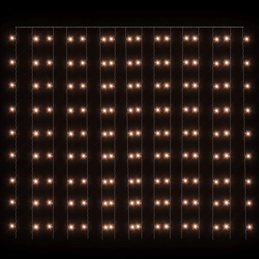 LED-Lichtervorhang 3x3 m 300 LED Warmweiß 8 Funktionen