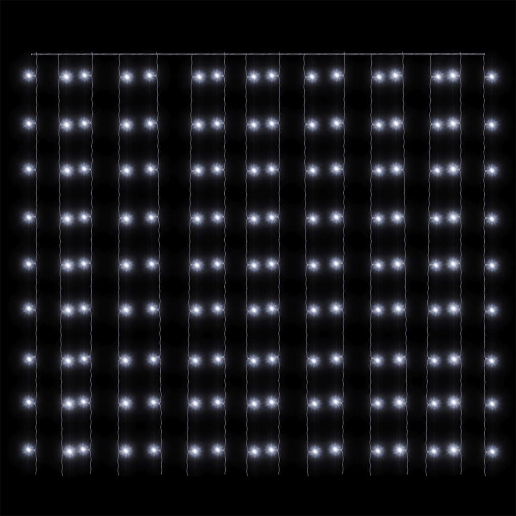 LED-Lichtervorhang 3x3 m 300 LED Kaltweiß 8 Funktionen