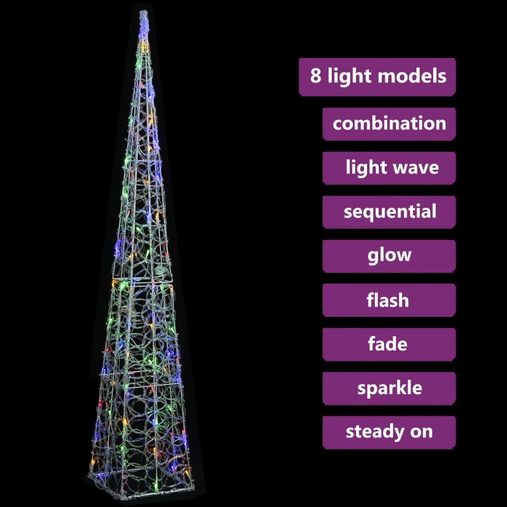 LED-Leuchtkegel Acryl Deko Mehrfarbig 120 cm