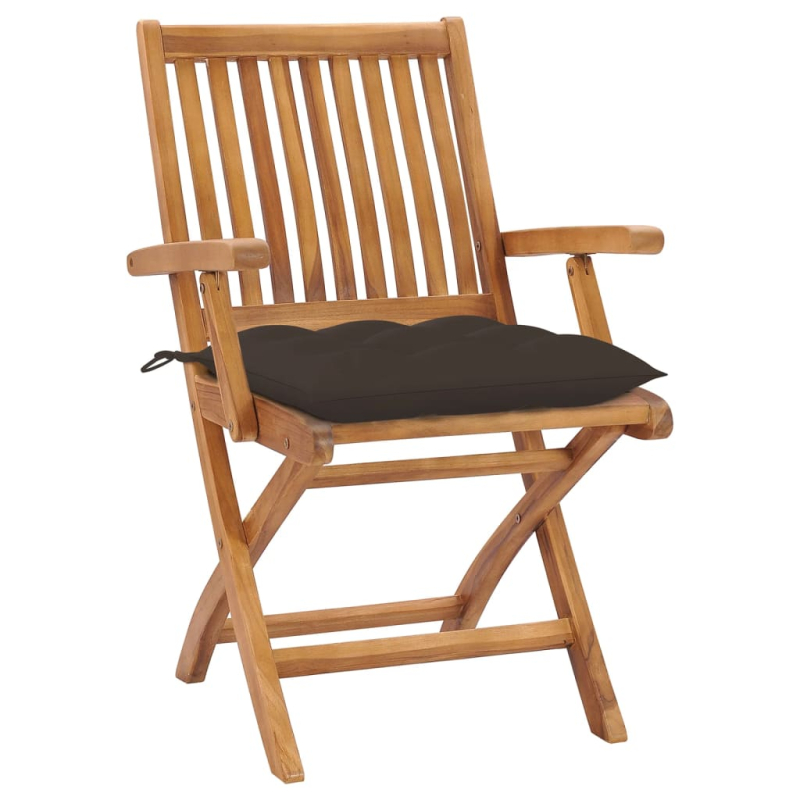 Klappbare Gartenstühle mit Kissen 6 Stk. Massivholz Teak