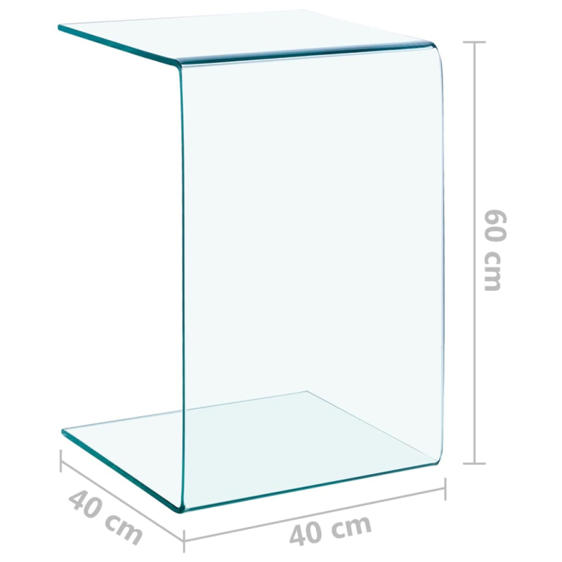 Beistelltisch 40x40x60 cm Hartglas