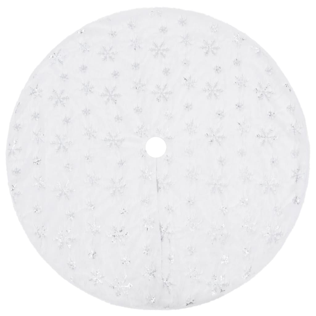 Luxus-Weihnachtsbaumdecke Weiß 90 cm Kunstpelz