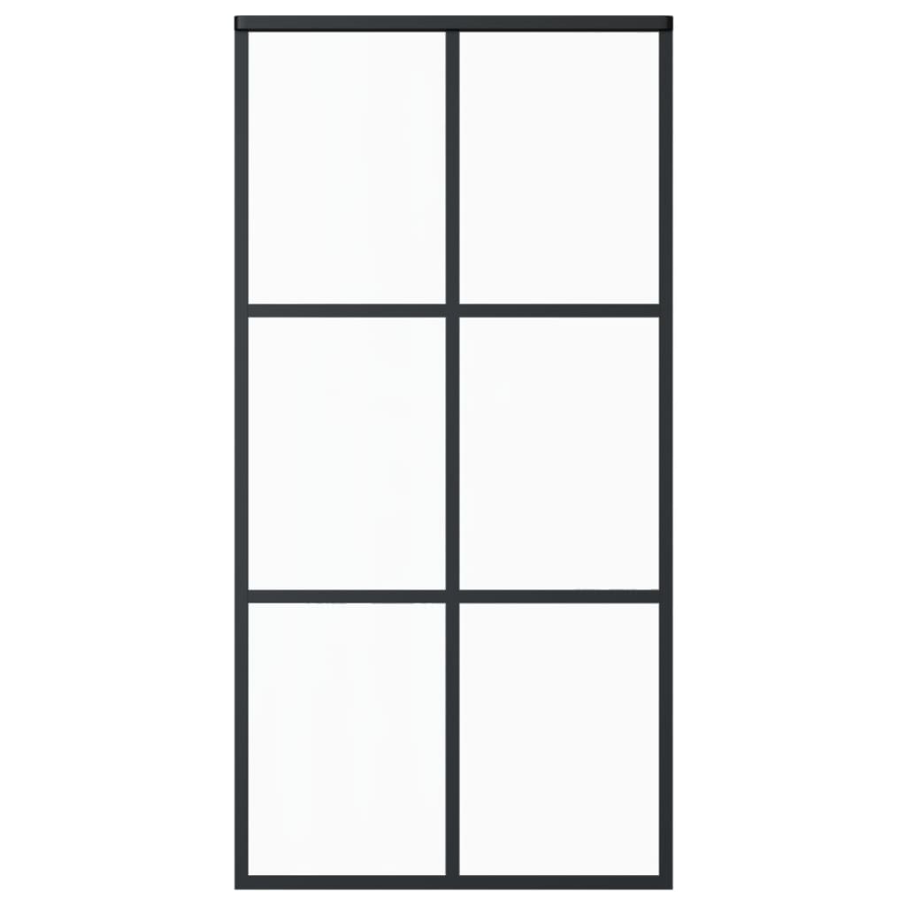 Schiebetür ESG-Glas und Aluminium 102x205 cm Schwarz