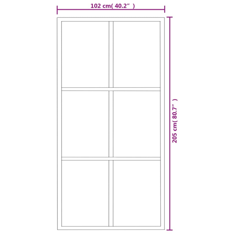 Schiebetür ESG-Glas und Aluminium 102x205 cm Schwarz