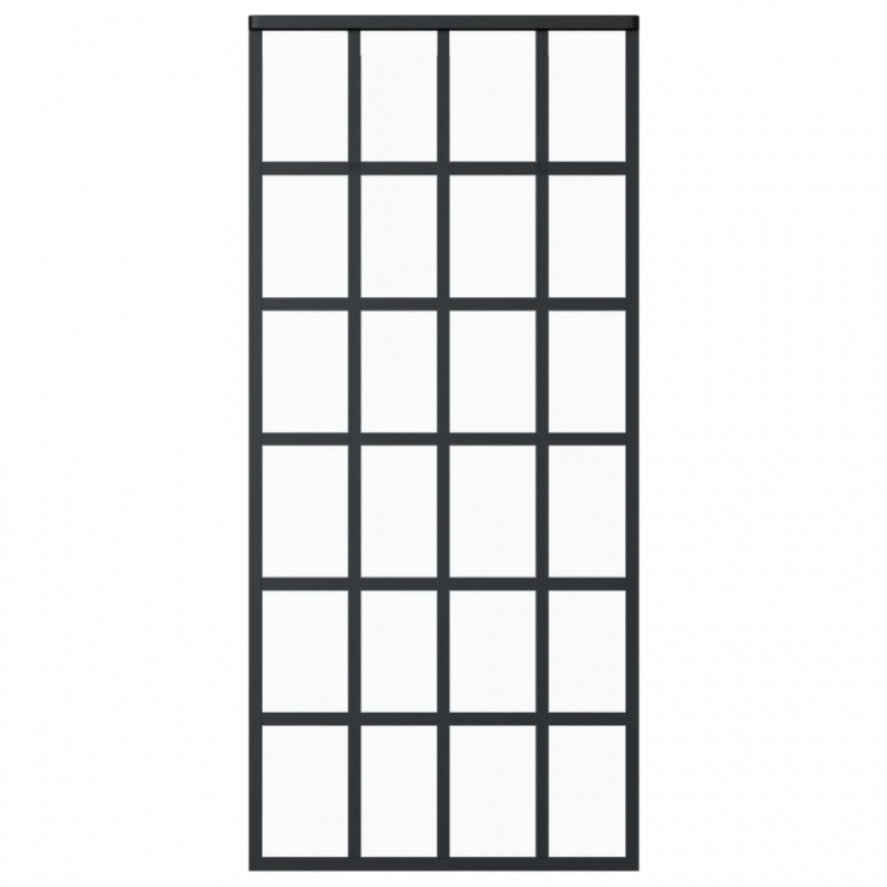 Schiebetür ESG-Glas und Aluminium 90x205 cm Schwarz