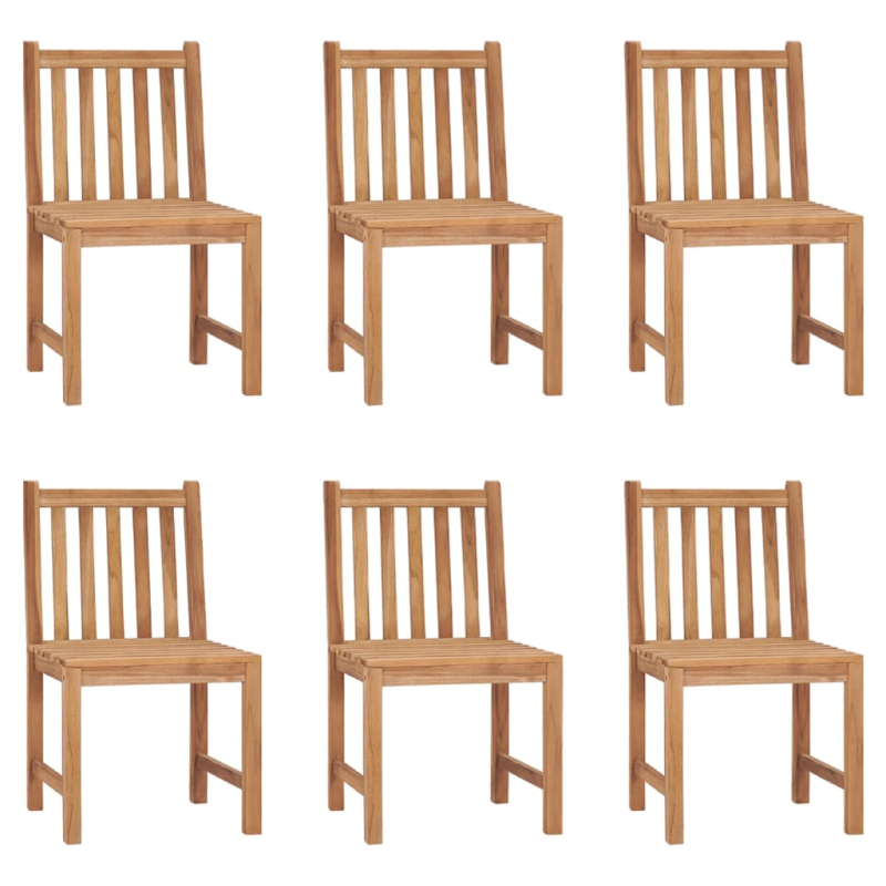 Gartenstühle 6 Stk. mit Kissen Massivholz Teak