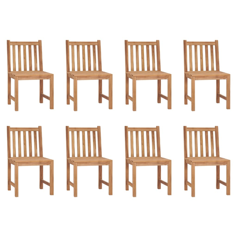 Gartenstühle 8 Stk. mit Kissen Massivholz Teak