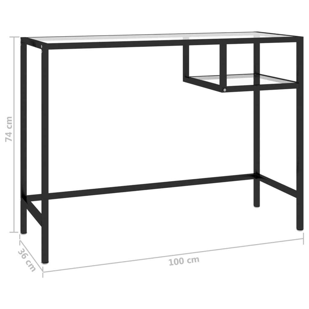 Computertisch Transparent 100x36x74 cm Glas