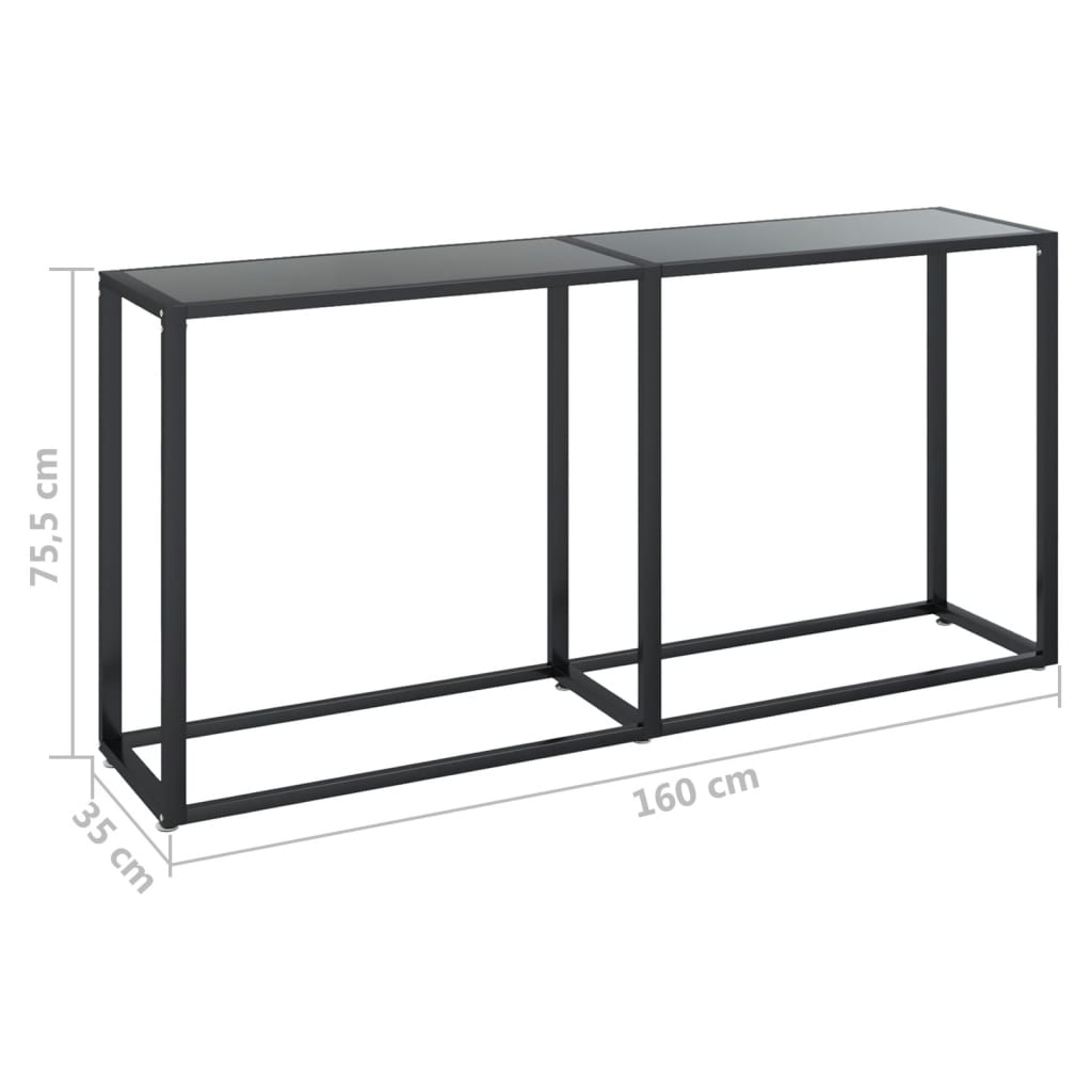 Konsolentisch Schwarz 160x35x75,5 cm Hartglas