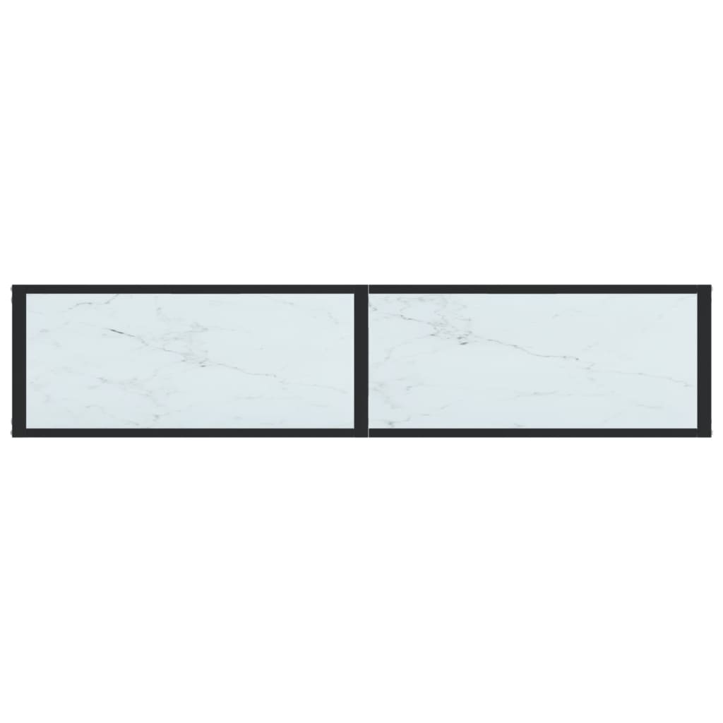 Konsolentisch Weiß Marmor-Optik 160x35x75,5 cm Hartglas