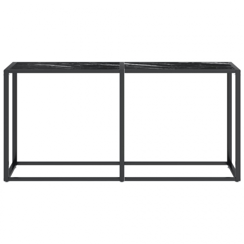 Konsolentisch Schwarz Marmor-Optik 160x35x75,5 cm Hartglas